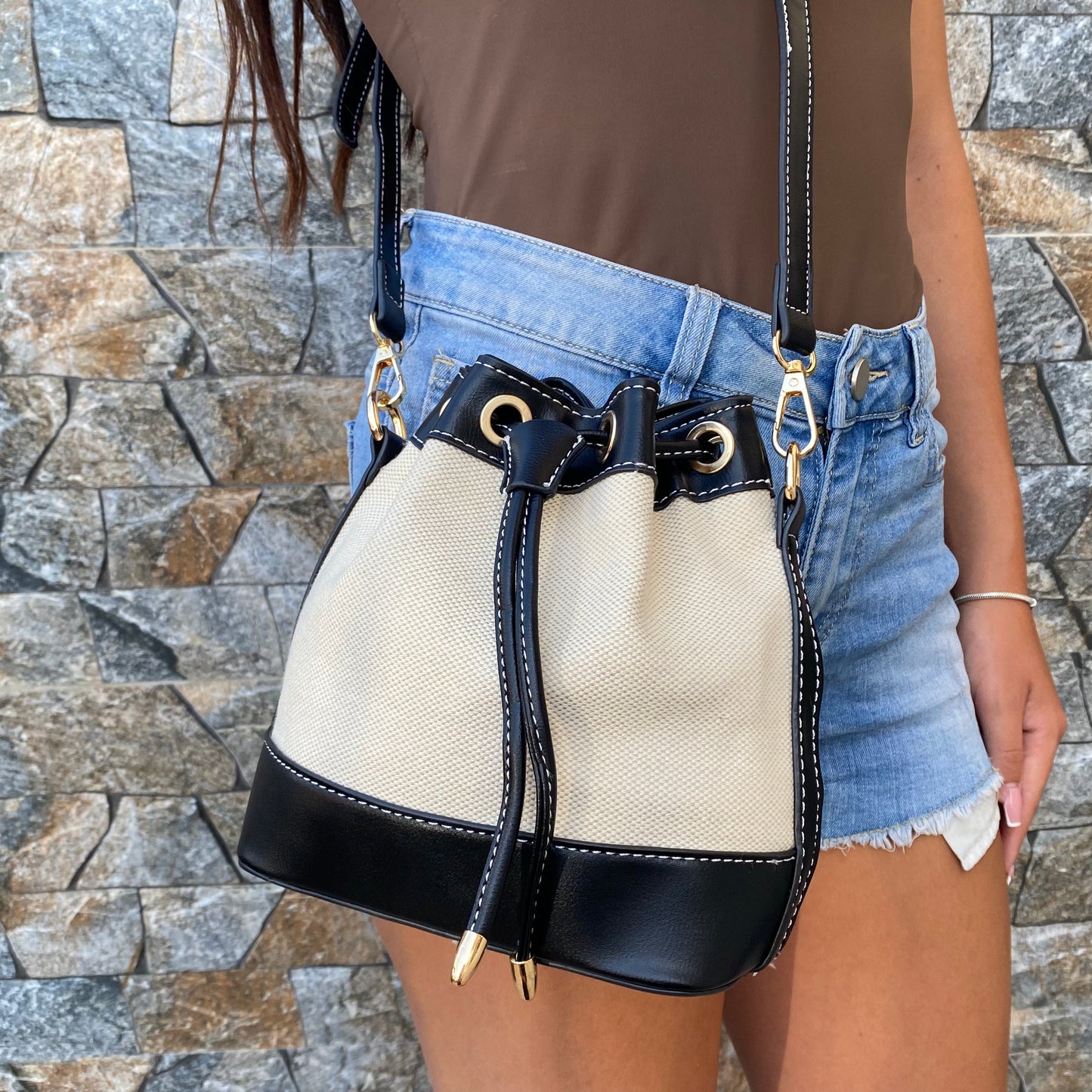 Drawstring Bucket Bag